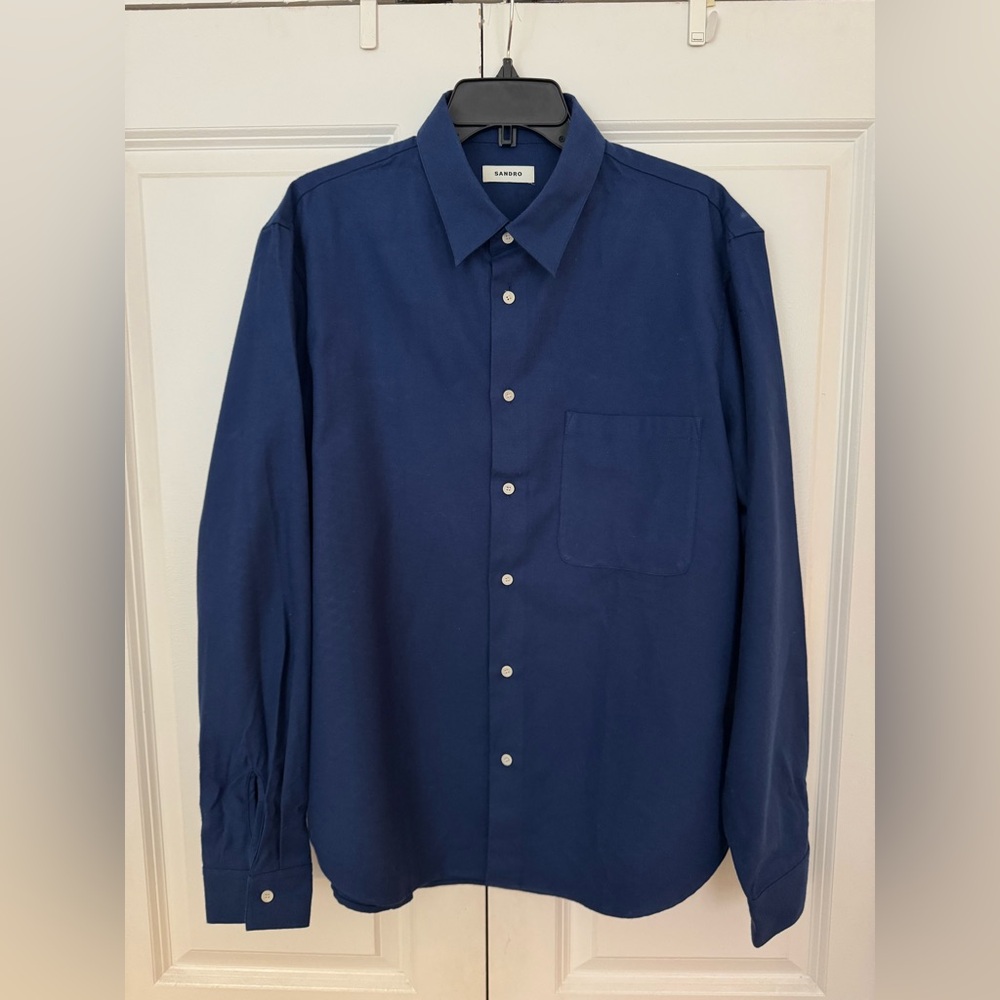 Sandro Men Shirt flannel - Brand NEW - Marine - Size XXL